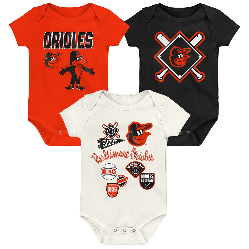 Baltimore Orioles Outerstuff Newborn Home Plate 3-Piece Creeper Set
