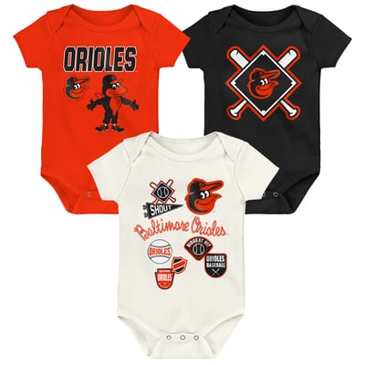Baltimore Orioles Outerstuff Newborn Home Plate 3-Piece Creeper Set