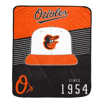 Baltimore Orioles Pegasus Block Stripe Logo 50" x 60" Ultra Soft Blanket