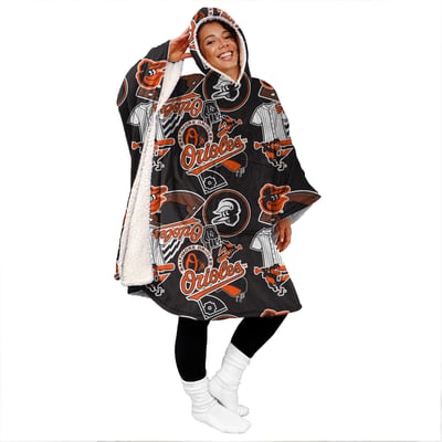 Baltimore Orioles Pegasus Mashup 50" x 70" Bloncho Sherpa Fan Cape