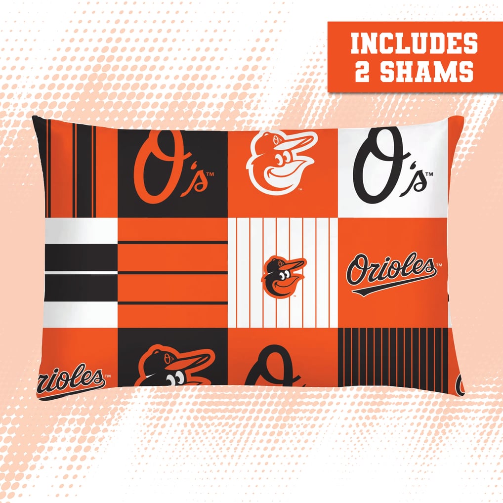 Baltimore Orioles Pegasus Patchwork Plaid Three-Piece Full/Queen Bed in a Bag Set