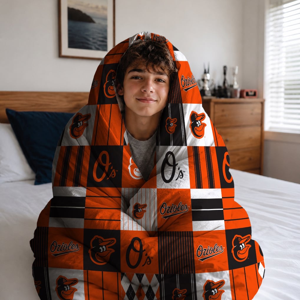 Baltimore Orioles Pegasus Patchwork Plaid Three-Piece Full/Queen Bed in a Bag Set