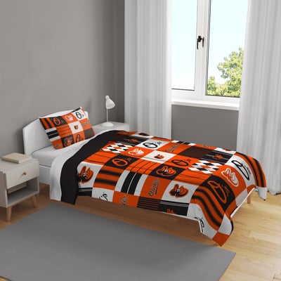 Baltimore Orioles Pegasus Patchwork Plaid Two-Piece Twin/Twin XL Bed in a Bag Set