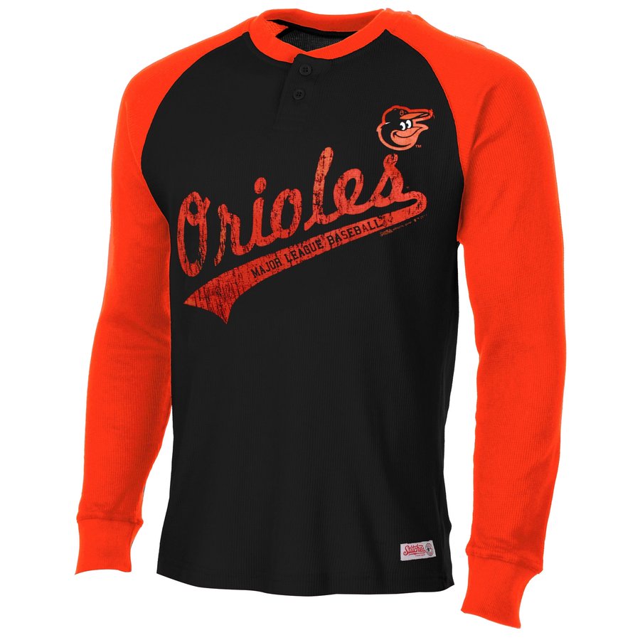 Stitches Baltimore Orioles Ball Four Raglan Long Sleeve T-Shirt - Black ...