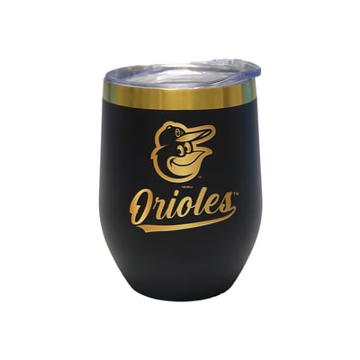 Baltimore Orioles The Memory Company 12oz. Stainless Steel Gold Lettering Stemless Wine Tumbler