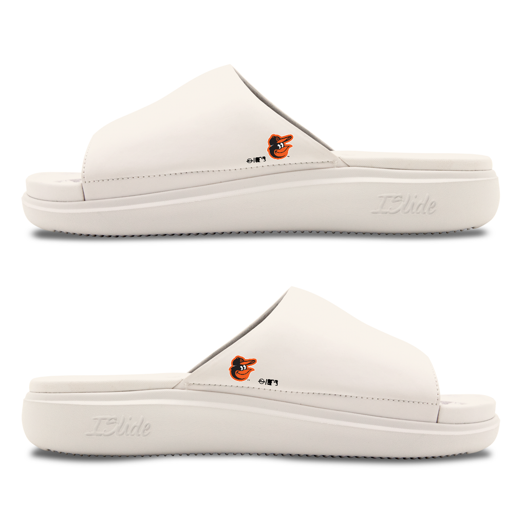 Baltimore Orioles ISlide Unisex Minimalistic Motive Slide Sandals - Cream