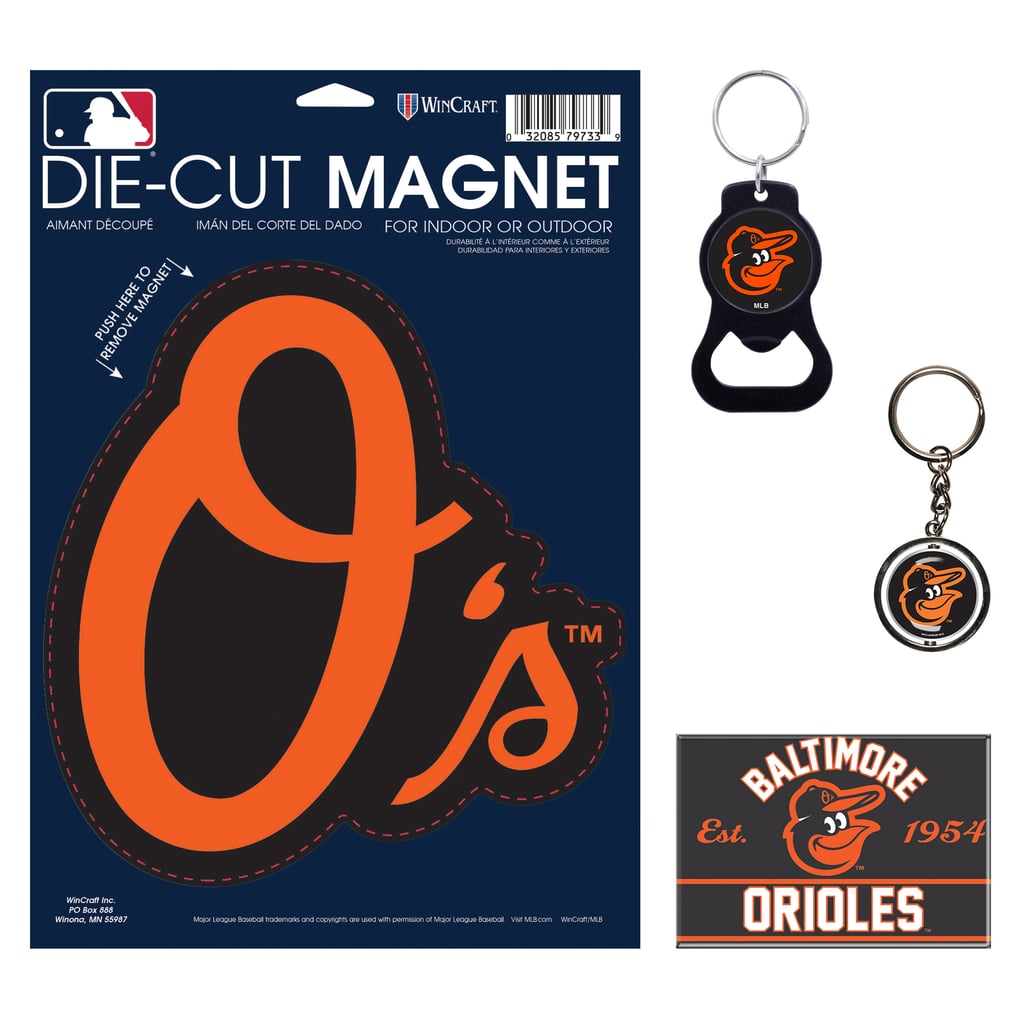 Baltimore Orioles WinCraft 4-Pack Key Rings and Magnets Set