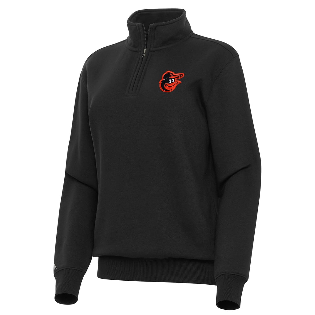 Baltimore Orioles Antigua Women's Victory Quarter-Zip Sweatshirt - Black