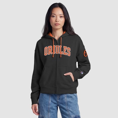  Baltimore Orioles Champion Women's Volume Fleece Full-Zip Hoodie - Black