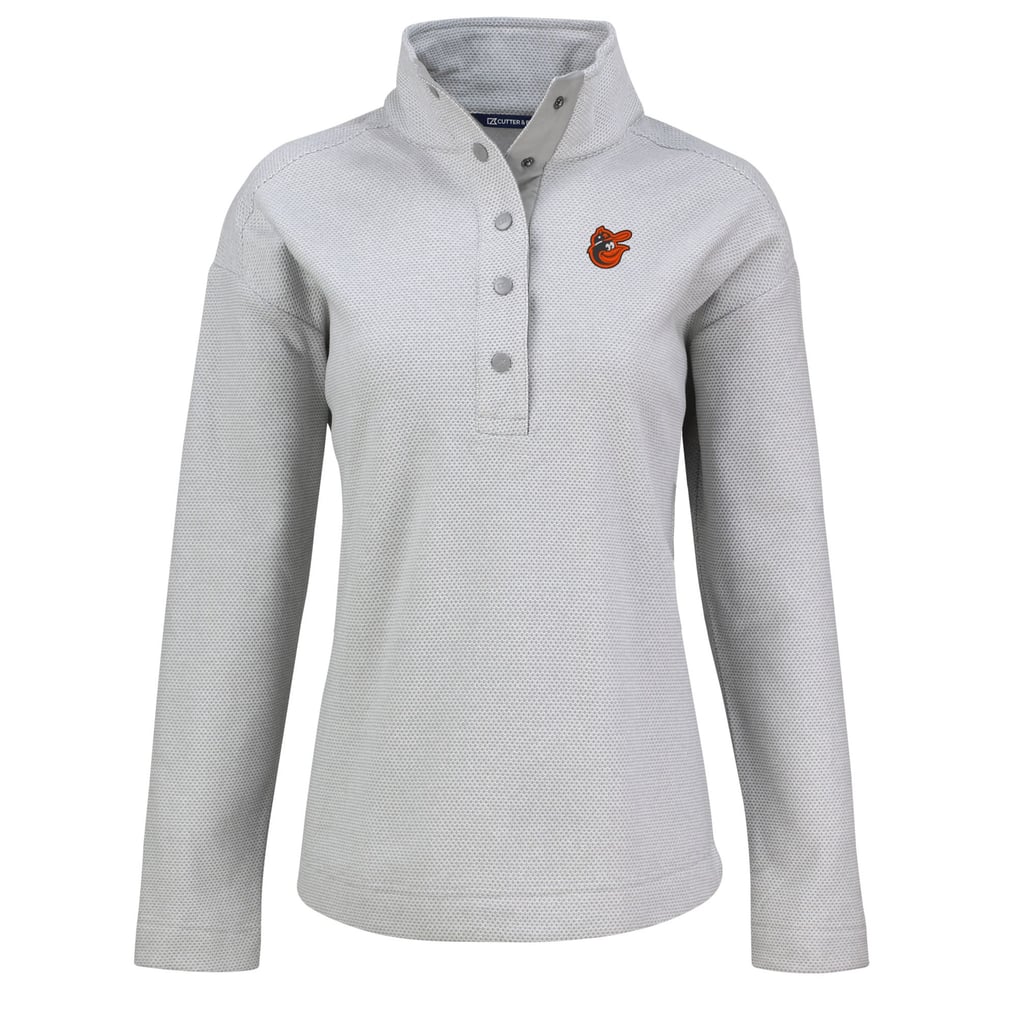 Baltimore Orioles Cutter & Buck Women's Hunts Point Eco Half-Snap Jacket - Gray