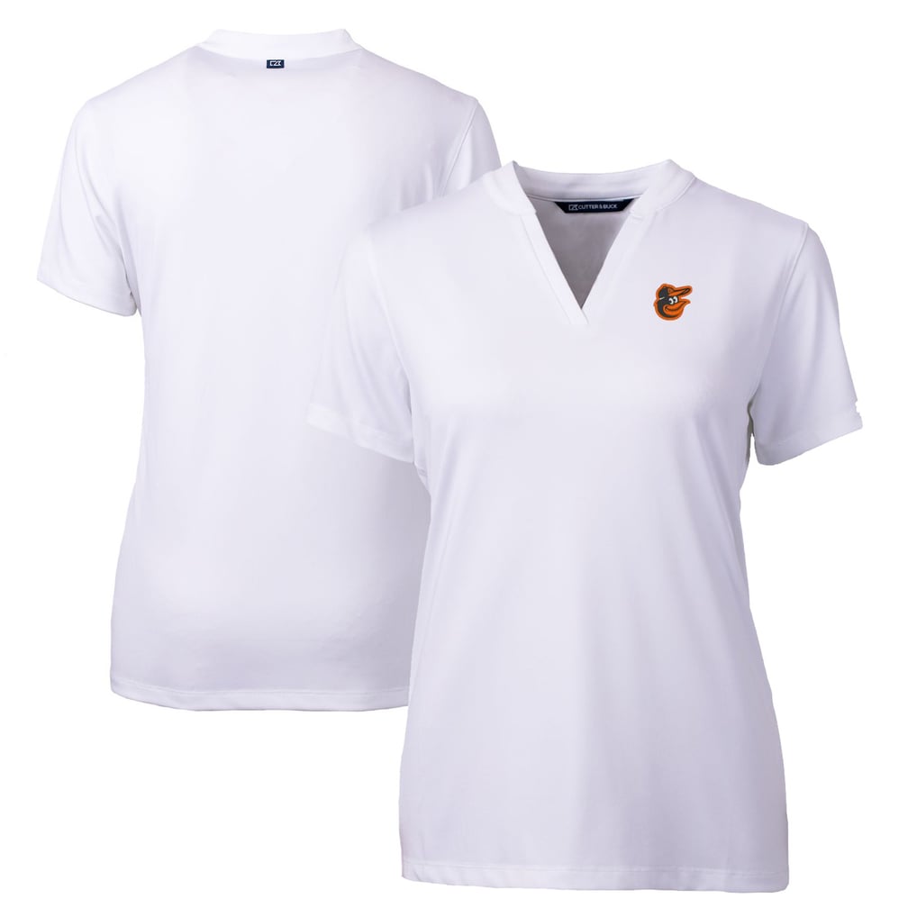 Baltimore Orioles Cutter & Buck Women's DryTec Forge Stretch V-Neck Blade Top - White