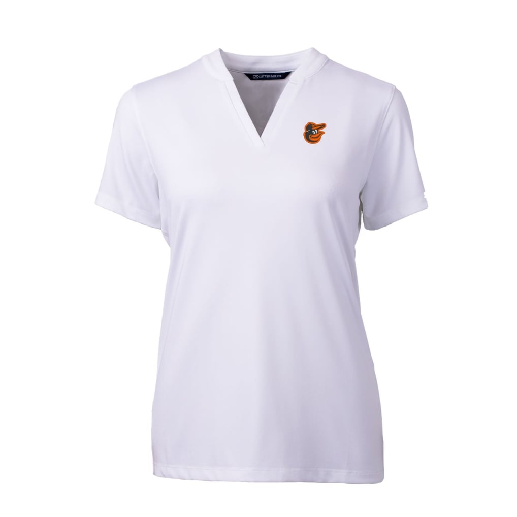 Baltimore Orioles Cutter & Buck Women's DryTec Forge Stretch V-Neck Blade Top - White
