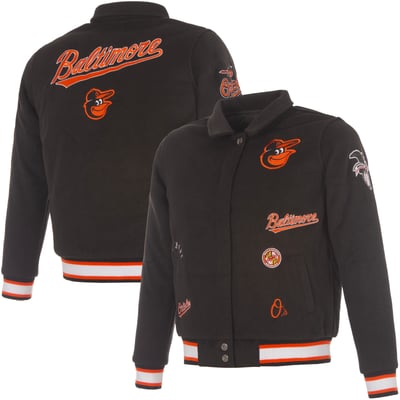 Baltimore Orioles JH Design Women's Reversible Wool Full-Snap Jacket - Black