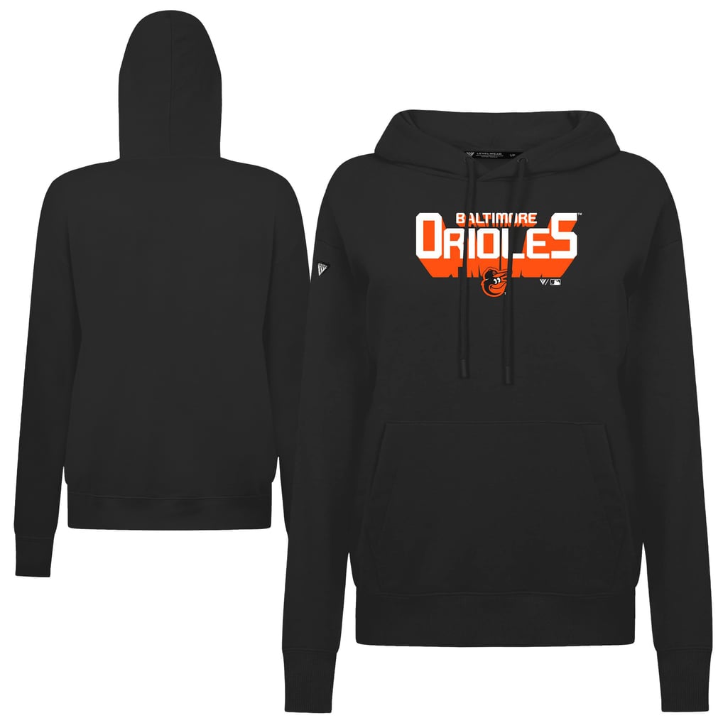 Baltimore Orioles Levelwear Women's Adorn Retro 3D Pullover Hoodie - Black
