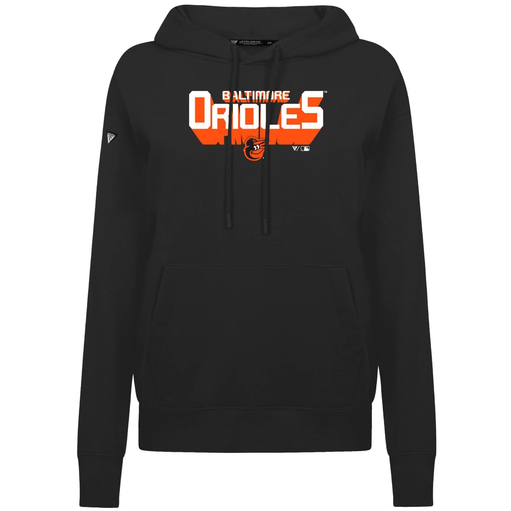 Baltimore Orioles Levelwear Women's Adorn Retro 3D Pullover Hoodie - Black