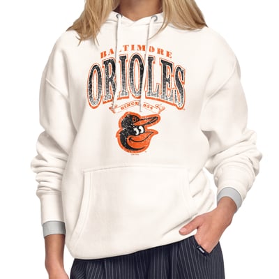 Baltimore Orioles Starter Women's Home Run Legacy Fleece Hoodie - Cream