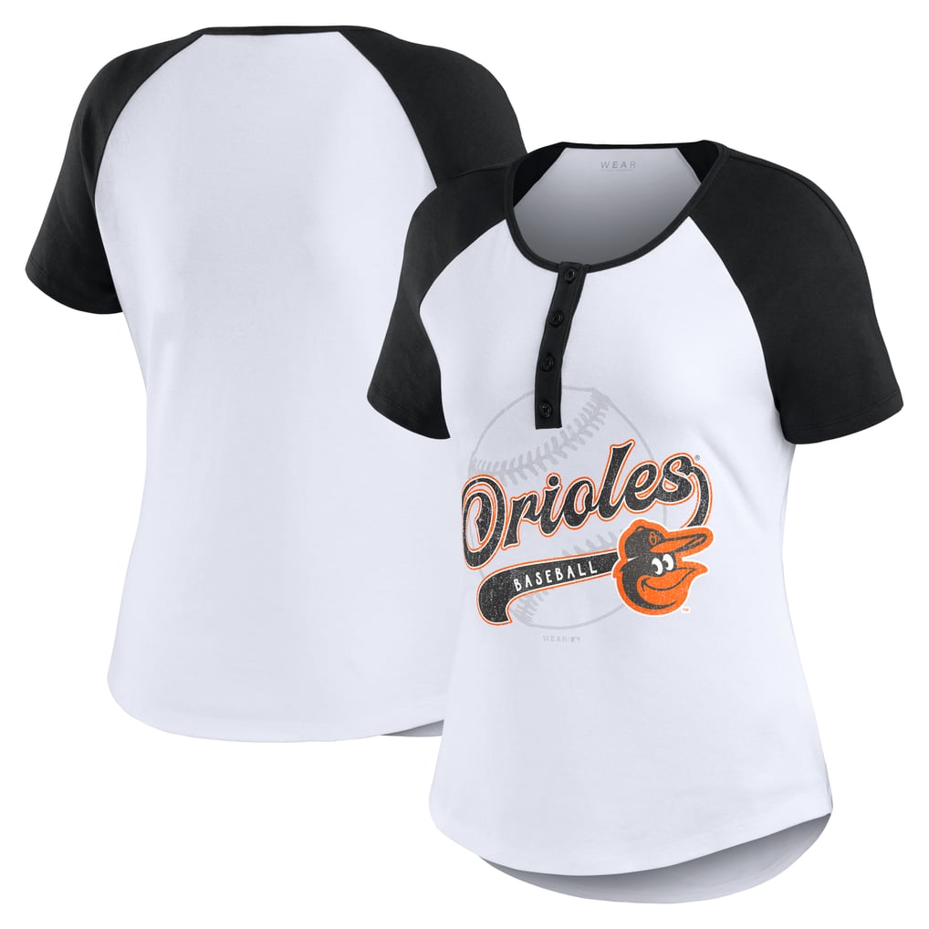 Women's Baltimore Orioles WEAR by Erin Andrews White/Black Fitted ...