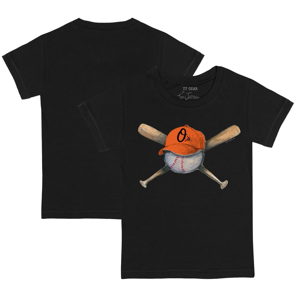 Baltimore Orioles Tiny Turnip Youth Hat Crossbats T-Shirt - Black
