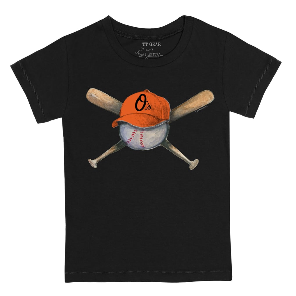 Baltimore Orioles Tiny Turnip Youth Hat Crossbats T-Shirt - Black