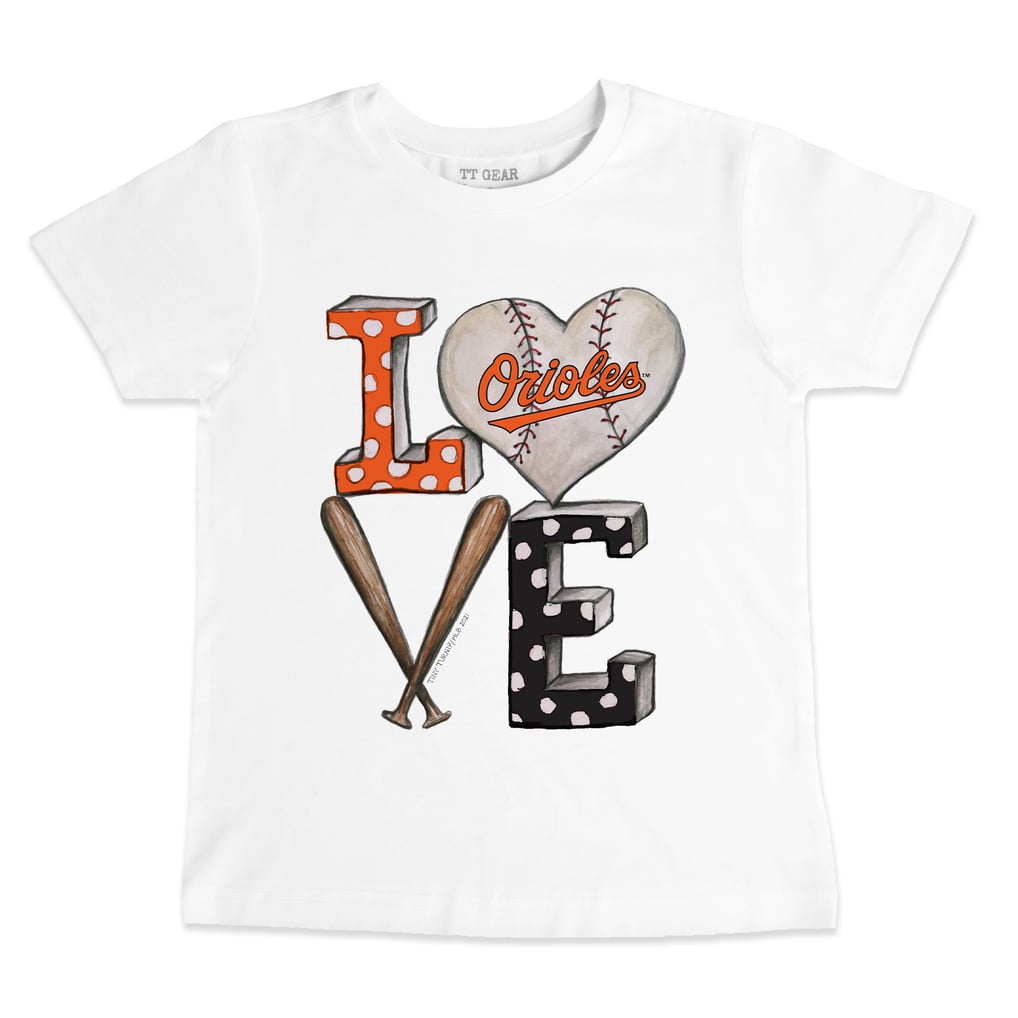 Baltimore Orioles Tiny Turnip Youth Baseball Love T-Shirt - White