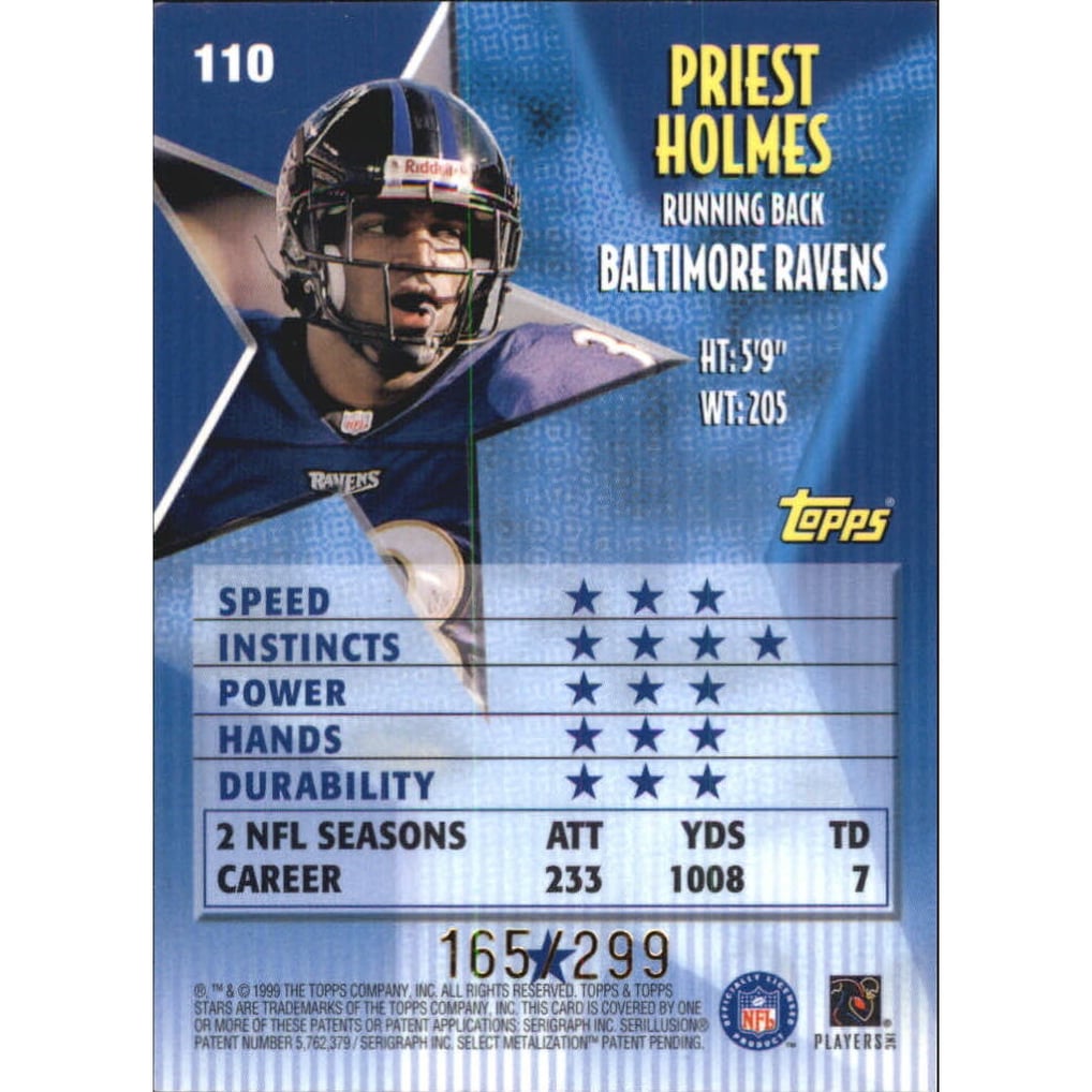 1999 Topps Stars Parallel #110 Priest Holmes