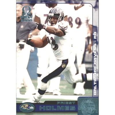 2000 Pacific Omega Platinum Blue #13 Priest Holmes