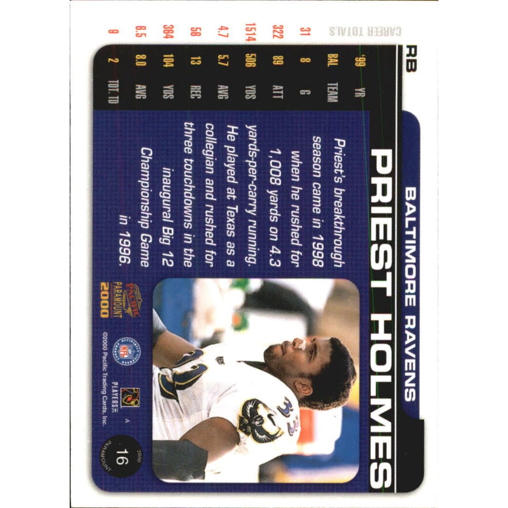 2000 Paramount HoloSilver #16 Priest Holmes