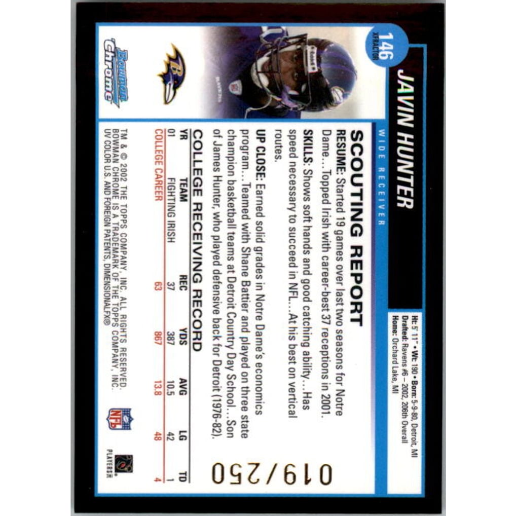 2002 Bowman Chrome Xfractors #146 Javin Hunter