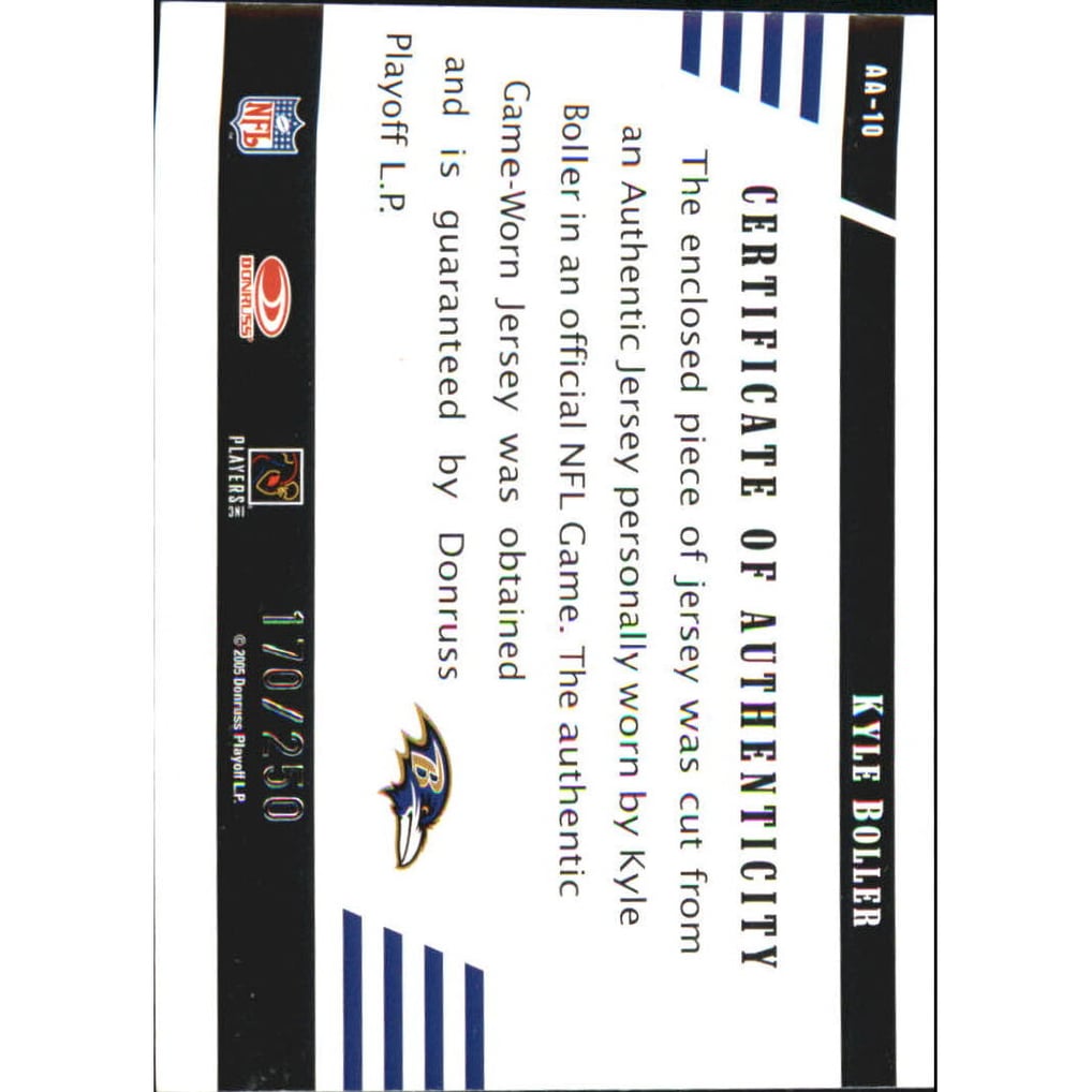 2005 Zenith Aerial Assault Jerseys #AA10 Kyle Boller