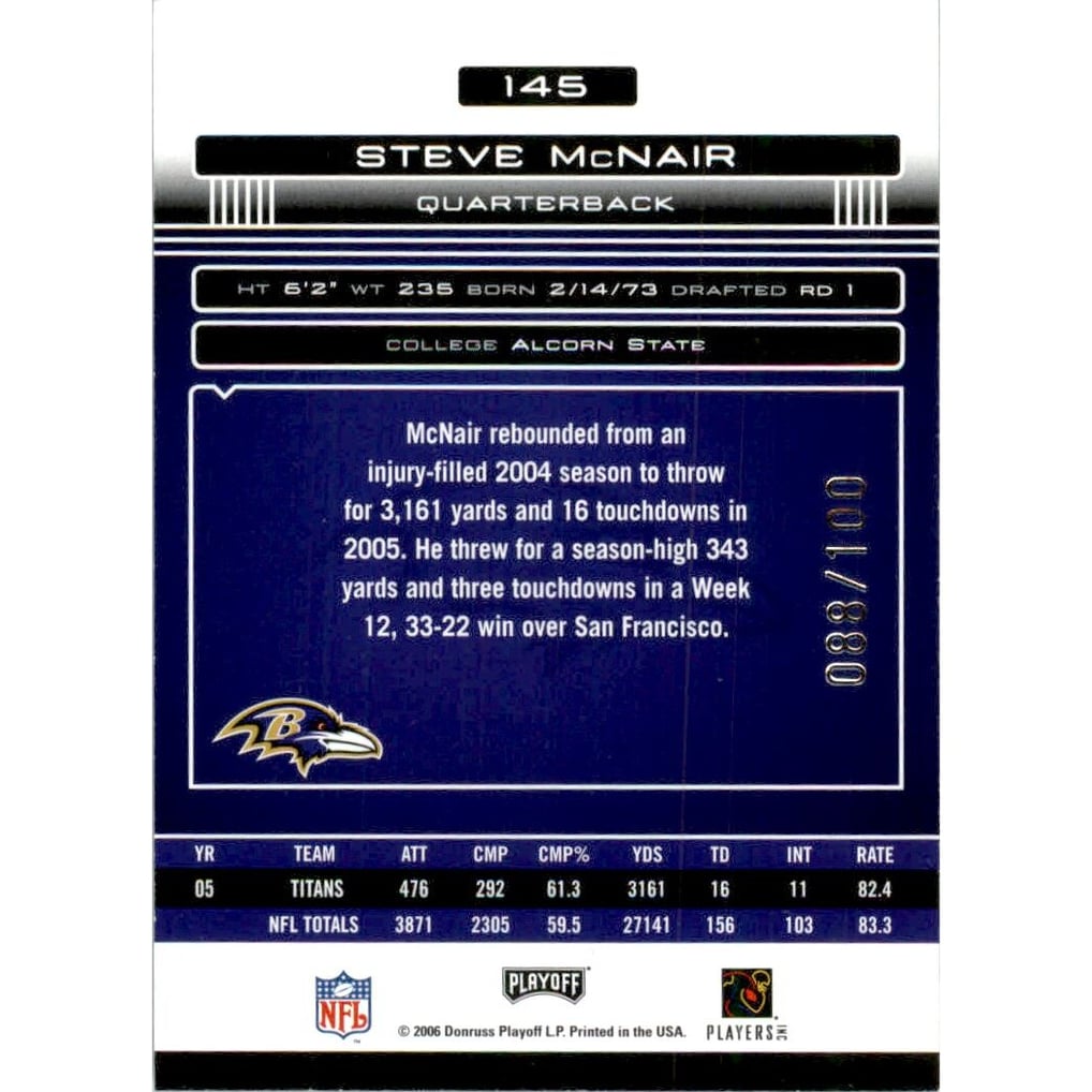 2006 Absolute Memorabilia Spectrum Silver #145 Steve McNair