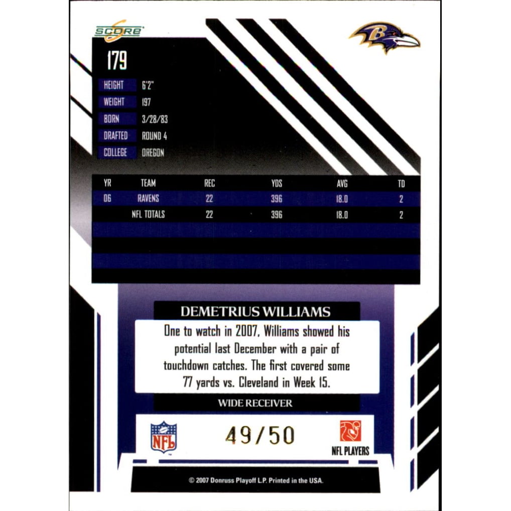 2007 Select Gold Zone #179 Demetrius Williams