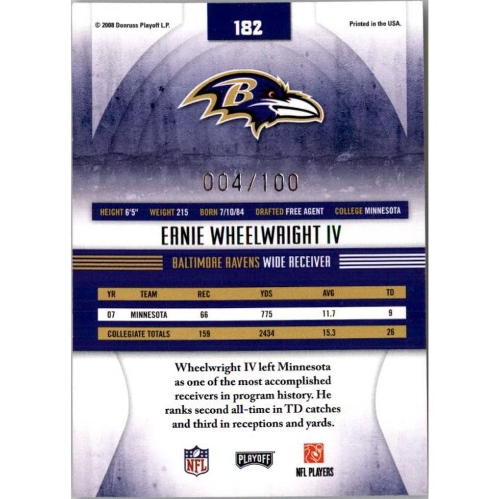2008 Absolute Memorabilia Spectrum Silver #182 Ernie Wheelwright
