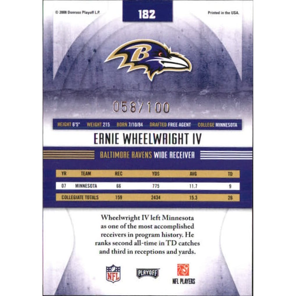 2008 Absolute Memorabilia Spectrum Silver Retail #182 Ernie Wheelwright