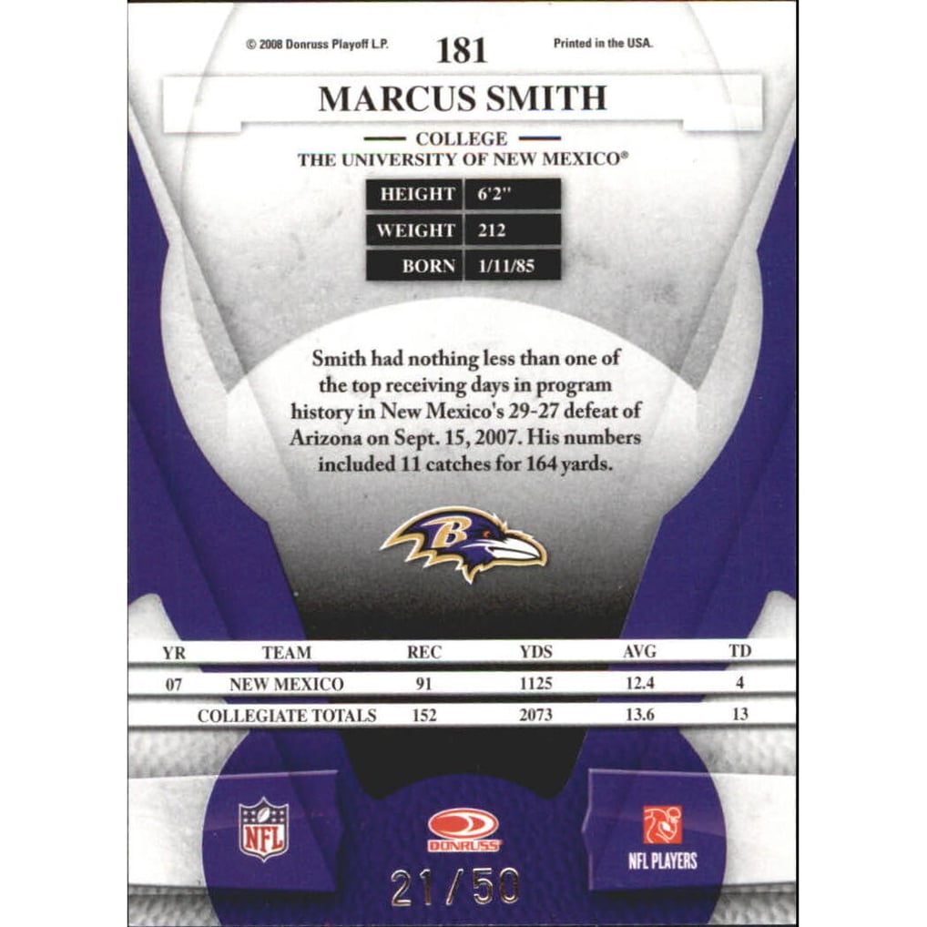 2008 Leaf Certified Materials Mirror Blue #181 Marcus Smith