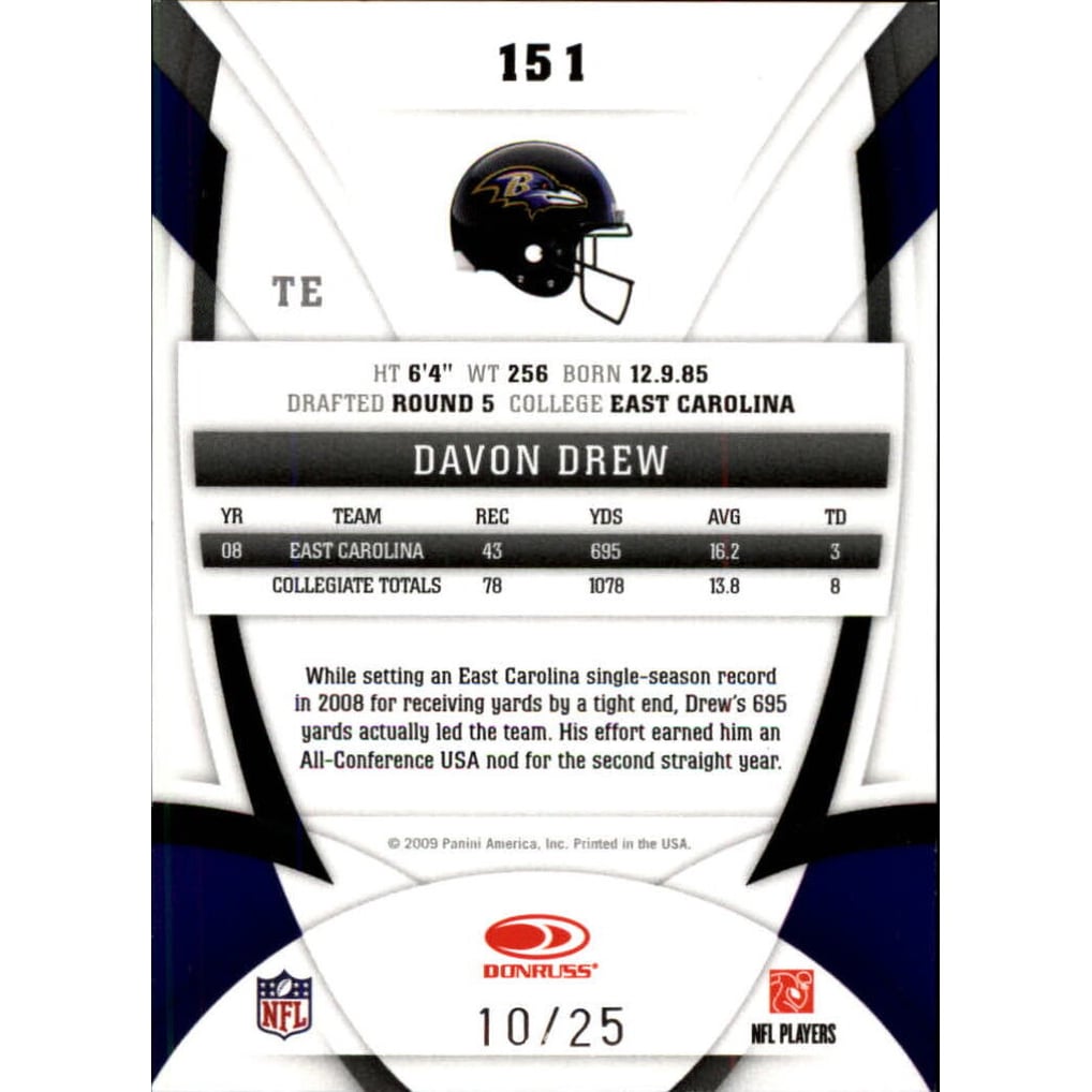 2009 Certified Mirror Gold #151 Davon Drew