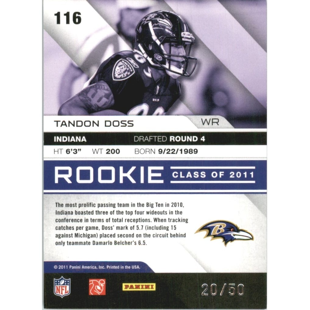 2011 Absolute Memorabilia Spectrum Silver #116 Tandon Doss