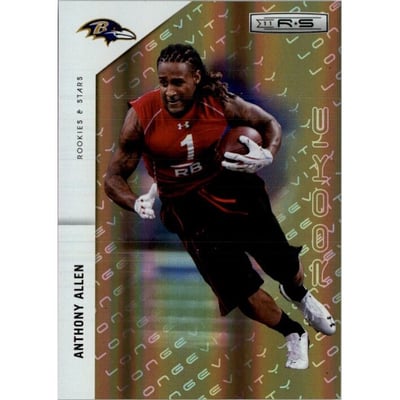 2011 Rookies and Stars Longevity Parallel Gold #160 Anthony Allen