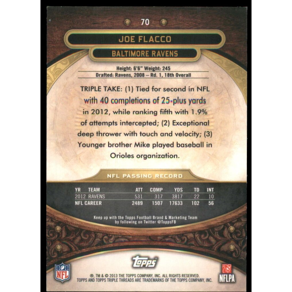 2013 Topps Triple Threads Ruby #70 Joe Flacco