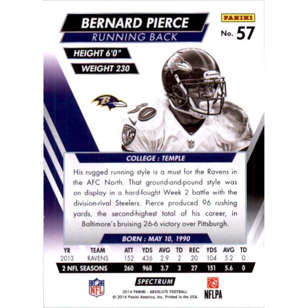 2014 Absolute Spectrum Purple #57 Bernard Pierce