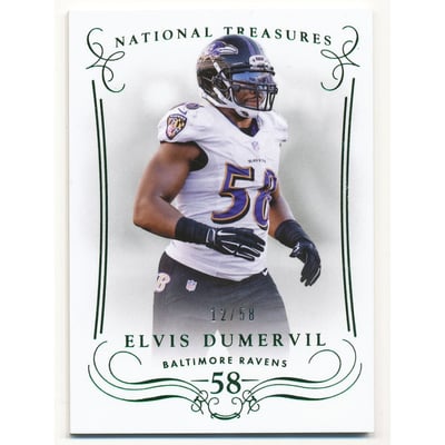 2014 Panini National Treasures Century Numbers #35 Elvis Dumervil/58