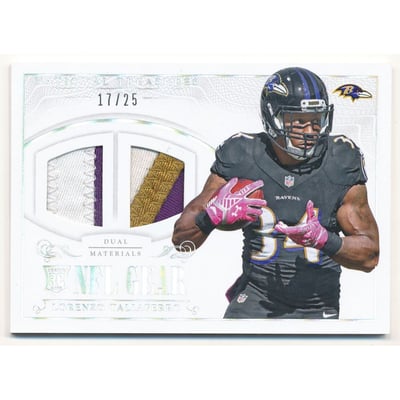 2014 Panini National Treasures Rookie NFL Gear Dual Materials Prime #RGSLT Lorenzo Taliaferro/25