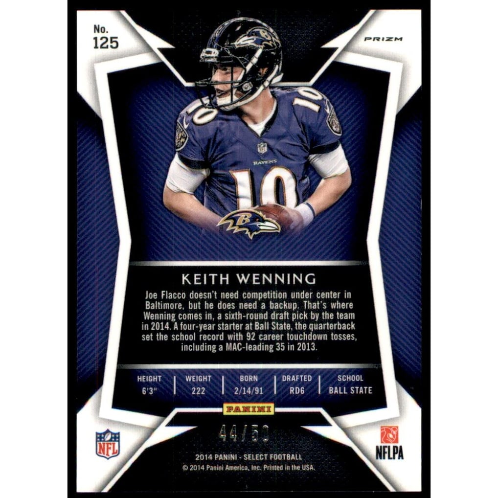 2014 Select Prizm Blue #125 Keith Wenning