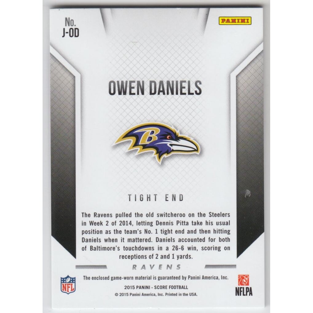 2015 Score Jerseys #JOD Owen Daniels