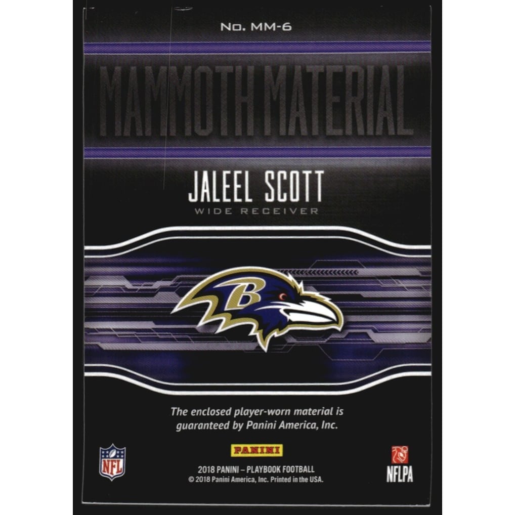 2018 Panini Playbook Mammoth Materials #6 Jaleel Scott
