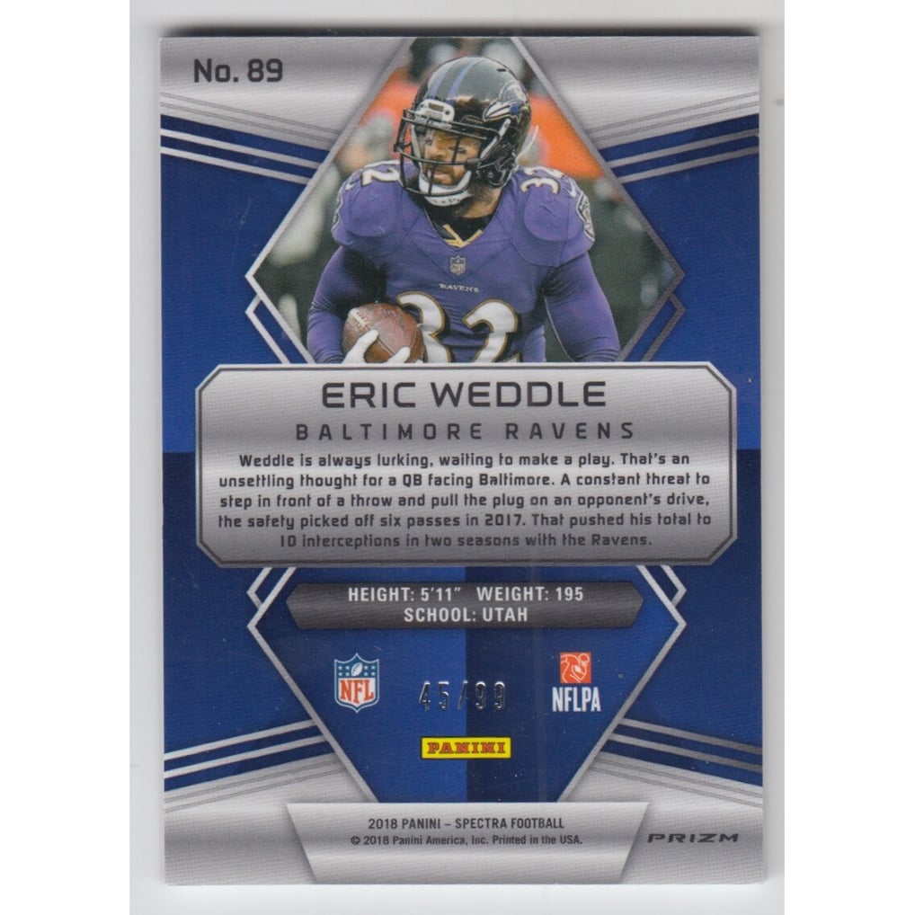 2018 Panini Spectra #89 Eric Weddle