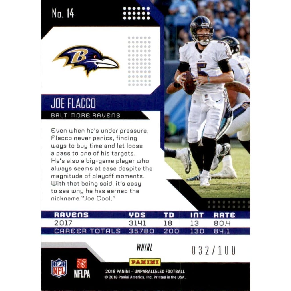 2018 Panini Unparalleled Whirl #14 Joe Flacco
