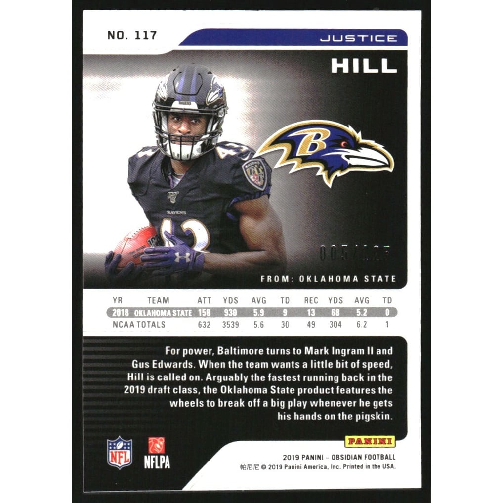 2019 Panini Obsidian #117 Justice Hill RC