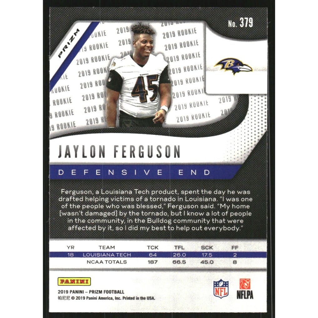 2019 Panini Prizm Prizms #379 Jaylon Ferguson
