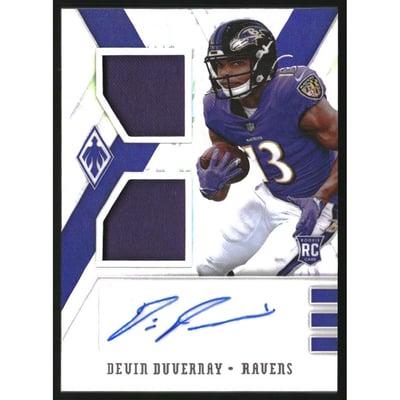 2020 Panini Phoenix Rookie Premiere Dual Jersey Autographs #23 Devin Duvernay/149