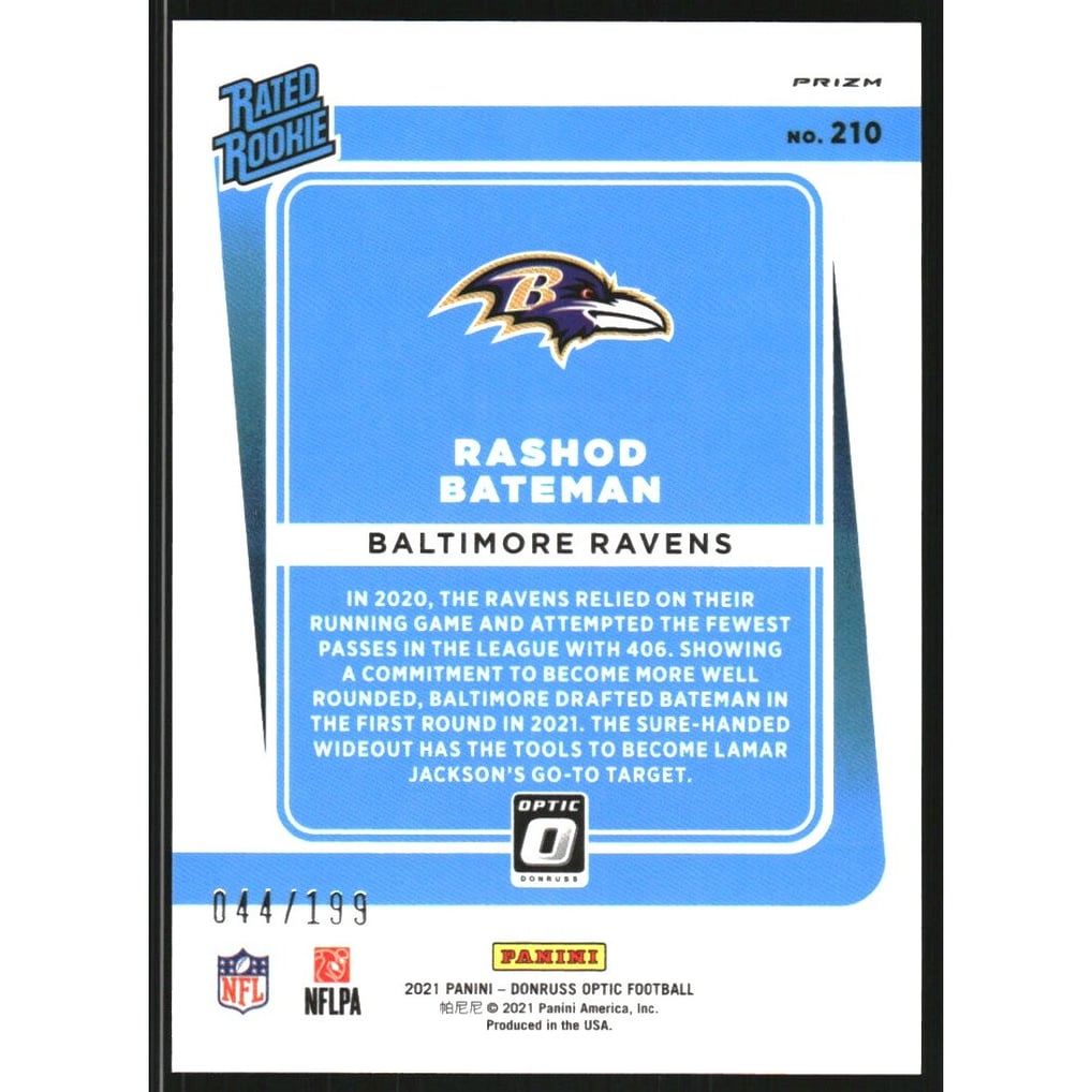 2021 Donruss Optic Orange #210 Rashod Bateman RR
